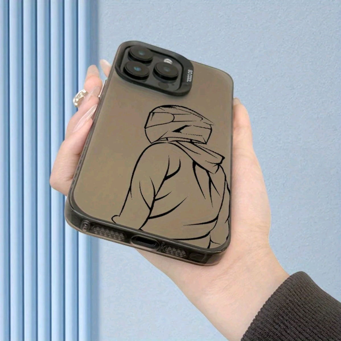 Funda de teléfono con marco de fotos dos en uno IMD de gran venta 'y patrón creativo de chico C motociclista, para la Serie iphone 17 16 15 14 13 12 11 PRO MAX PLUS AIR V XR XS MAX, diseño de moda creativa, ideal como regalo para amigos