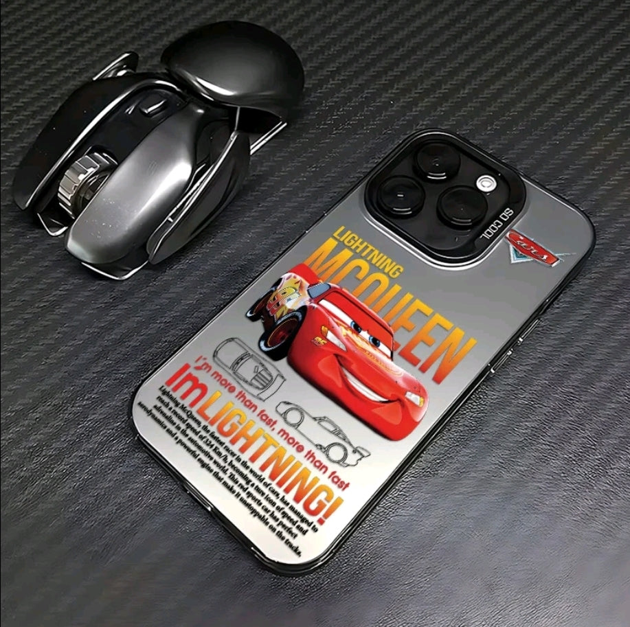 F unda de teléfono Cartoon Cars Lightning Mcqueen 95 compatible con iphone 17 16 15 14 13 12 1 Pro Max Air X XR XS MAX con funda trasera mate a prueba de golpes