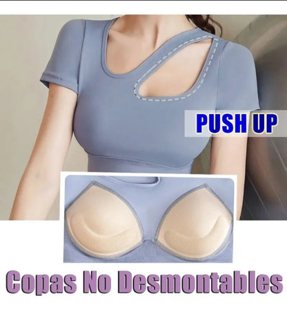 Playera Crop Top Deportivo Gym Playa Vanquish V Q D012 Am7