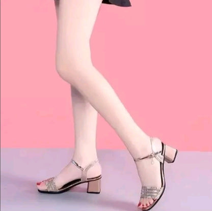 Sandalias de cuña para mujer con elegante suela de plataforma y tira con billantes strass Sandalias de playa, sensación de fiesta de alta gama, material PU. Sandalias de cuña de hadas informales de alta gama.