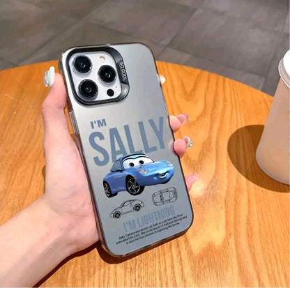 Lightning McQueen Caso De Teléfono De Coche Deportivo Elegante Y Fresco Estuche Para IPhone 16, 15, 14, 12, 1 Pro Max, + XR, XS Max Carcasa AnticaiDa Matel De Nuevo Diseño