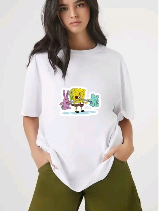 CAMISETA DE ESTILO UNISEX CON DISEÑO DE PERSONAJE ANIMADO PARA TODAS LAS EDAdEs
