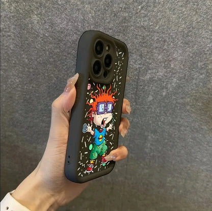 [Funda de Rugrats de Dibujos Animados] Funda de Teléfono Rugrats Divertida v a Prueba de Golpes Compatible con iphone 16, 15, 14, 13, 12, 11 Pro Max Mini XR XS X 7 28 Plus, funda trasera de TPU suave