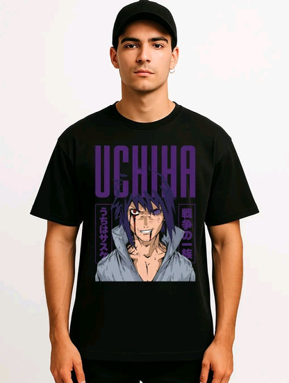 Playera anime Sasuke Uchiha unisex manga corta algodón (Rabbit Man)