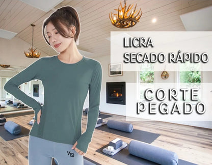 Playera Licra Deportiva Gym Correr Mujer Vanquish CO01 AmT
