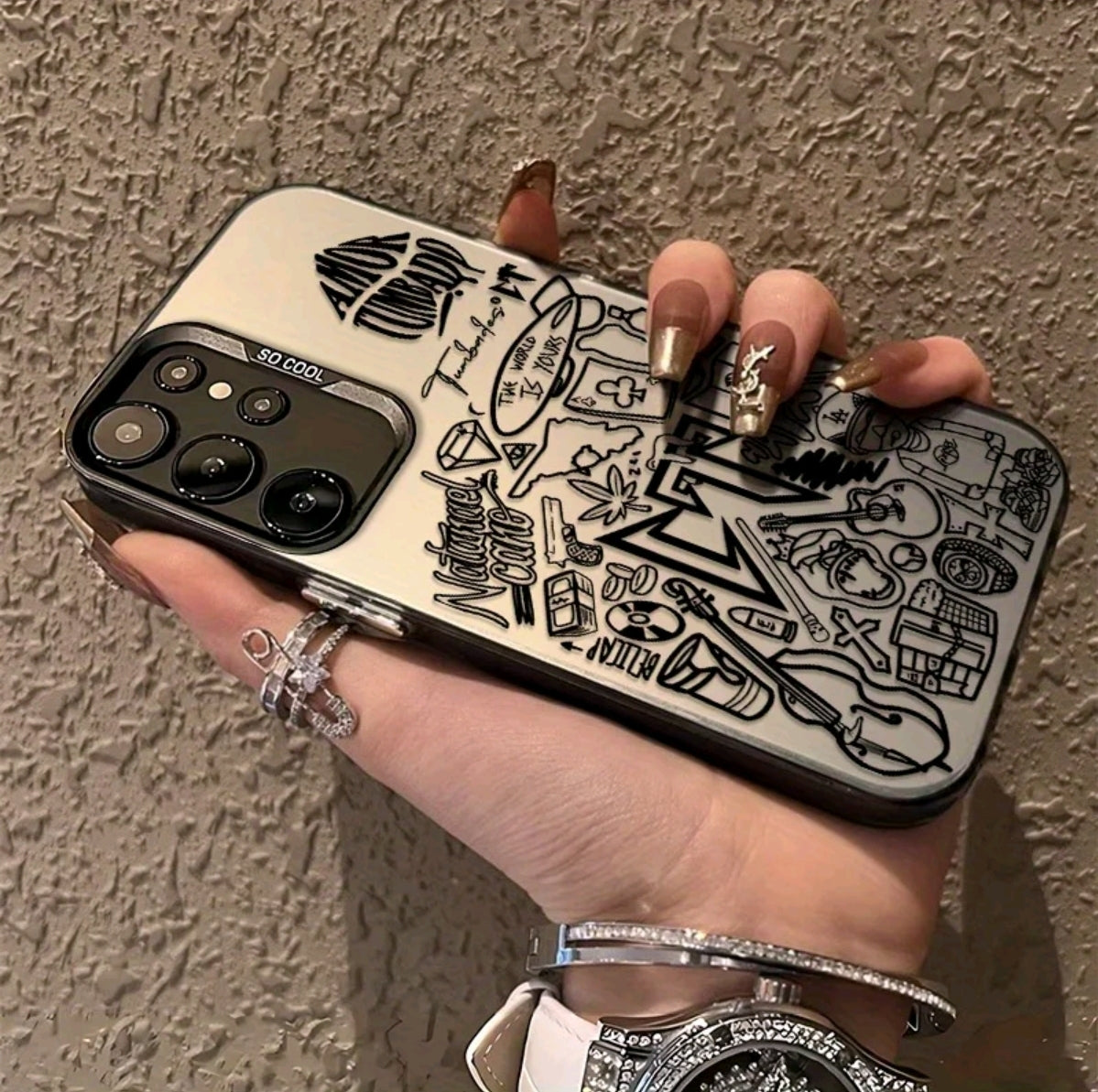 Funda para teléfono con graffiti de letra CT, compatible con Samsung Galaxy S25 S24 ULTRA S23 PLUS $21 $20 FE ,Ultra Plus cubierta trasera mate anti-caída