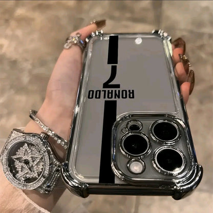 Funda de teléfono CR7 compatible con iphone 16, 15, 14, 13, 12, 1 Pro Max, X, XR, XS Max, 8, 7 Plus, con A◦ un trasfondo suave transparente para protección contra caídas