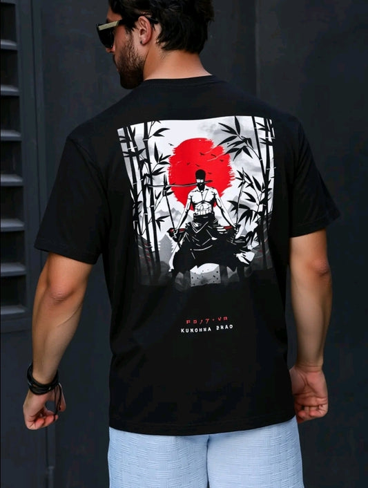 Playera Camiseta Unisex Anime - Zoro luna Roja