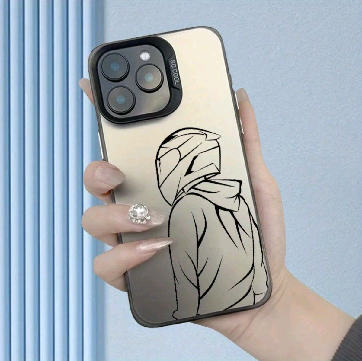 Funda de teléfono con marco de fotos dos en uno IMD de gran venta 'y patrón creativo de chico C motociclista, para la Serie iphone 17 16 15 14 13 12 11 PRO MAX PLUS AIR V XR XS MAX, diseño de moda creativa, ideal como regalo para amigos