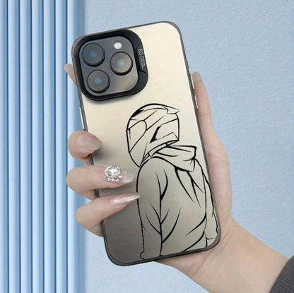 Funda de teléfono con marco de fotos dos en uno IMD de gran venta 'y patrón creativo de chico C motociclista, para la Serie iphone 17 16 15 14 13 12 11 PRO MAX PLUS AIR V XR XS MAX, diseño de moda creativa, ideal como regalo para amigos