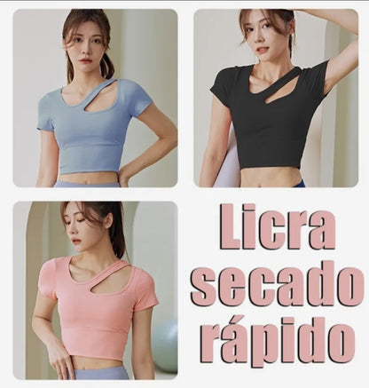 Playera Crop Top Deportivo Gym Playa Vanquish V Q D012 Am7