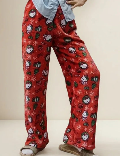 (🌍 PRODUCTO INTERNACIONAL) Pantalones De Franela Para Mujer Con Diseñio Calido Y Acogedc