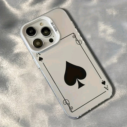 Fundas para Teléfono As de Cartas Adecuadas para iphone 16 ProMax/15/14/13/12/1, Gruesa, Anticaidas yC Resistentes a Huellas, Protección Completa, Duradera, Material Elegante de PCT Apto para Hombres Y Mujeres