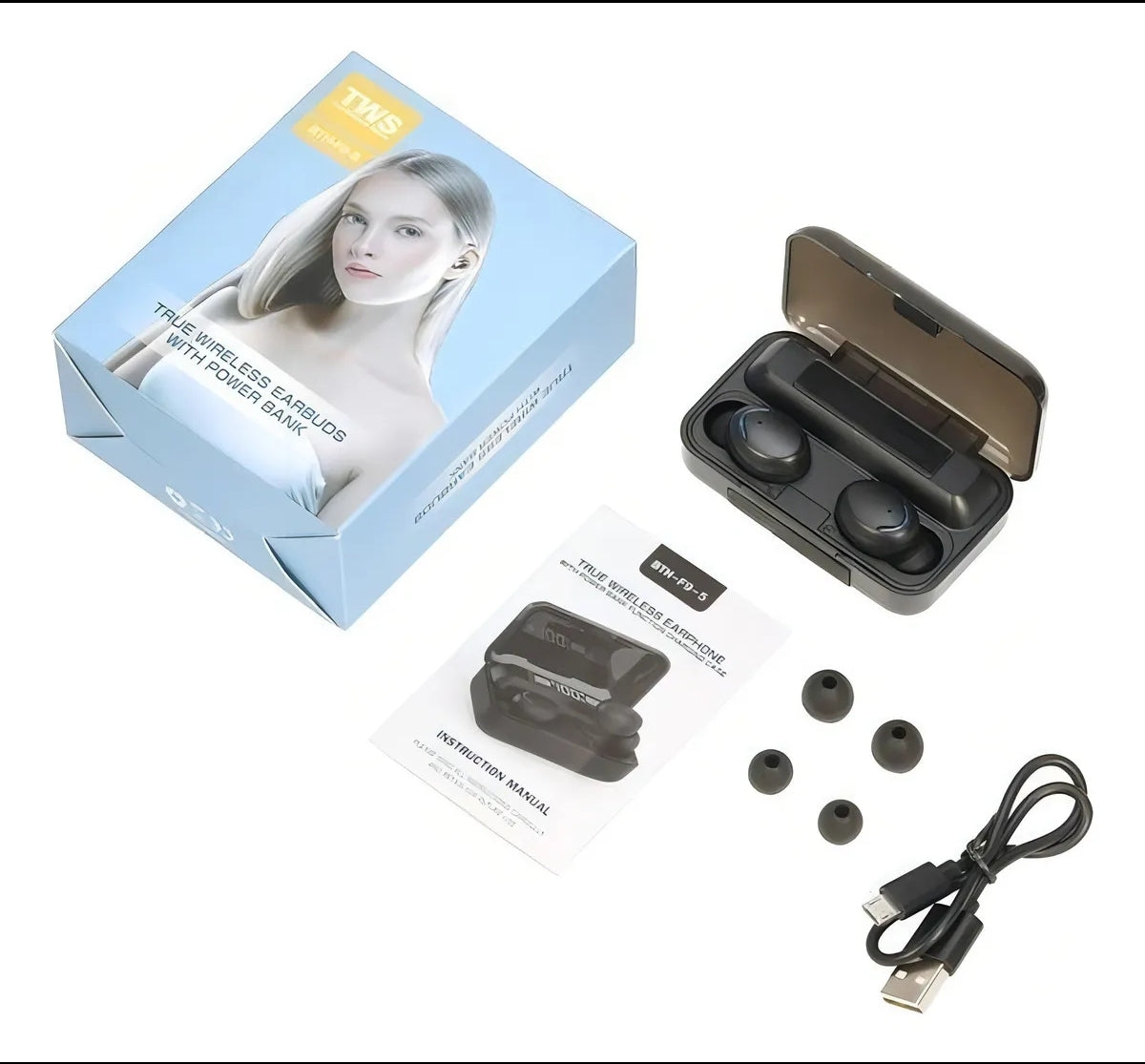 Keluona Audifonos In-ear Inalambricos G> Bluetooth Tactil Cancelacion De Ruido Con Luz Led
