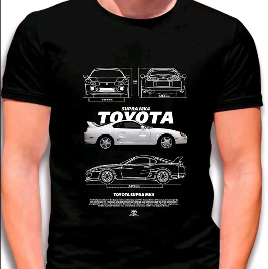 Camiseta con estampado de AUTOS-VELOCIDAD-V4 Diseño estilo street-casual-camiseta negra- 100% Algodón