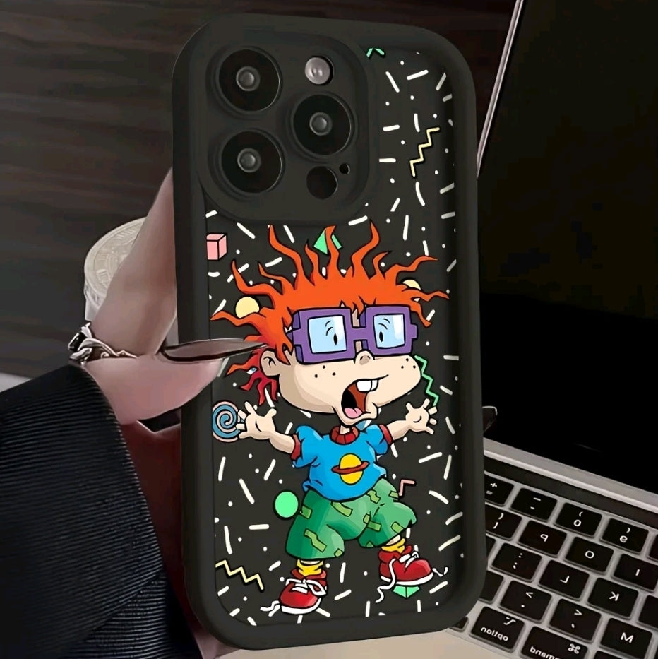 [Funda de Rugrats de Dibujos Animados] Funda de Teléfono Rugrats Divertida v a Prueba de Golpes Compatible con iphone 16, 15, 14, 13, 12, 11 Pro Max Mini XR XS X 7 28 Plus, funda trasera de TPU suave
