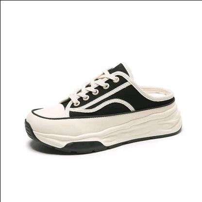 Zapatos de mujer. Nuevos zapatos de lona de verano para mujer. Versátiles y cómodos. Ligeros, con cordones y punta redonda, planos de estilo preppy. zapatos casuales versâtiles para mujer, ideales para caminar, el dia a dia y viajar