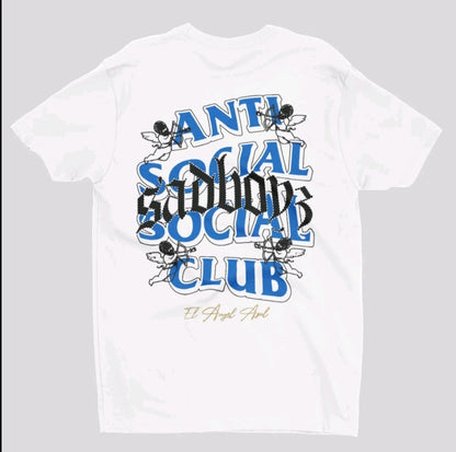 Playera Unisex Oversize Urbano Ant Social Club Sadboys - Letra Azul Angel
