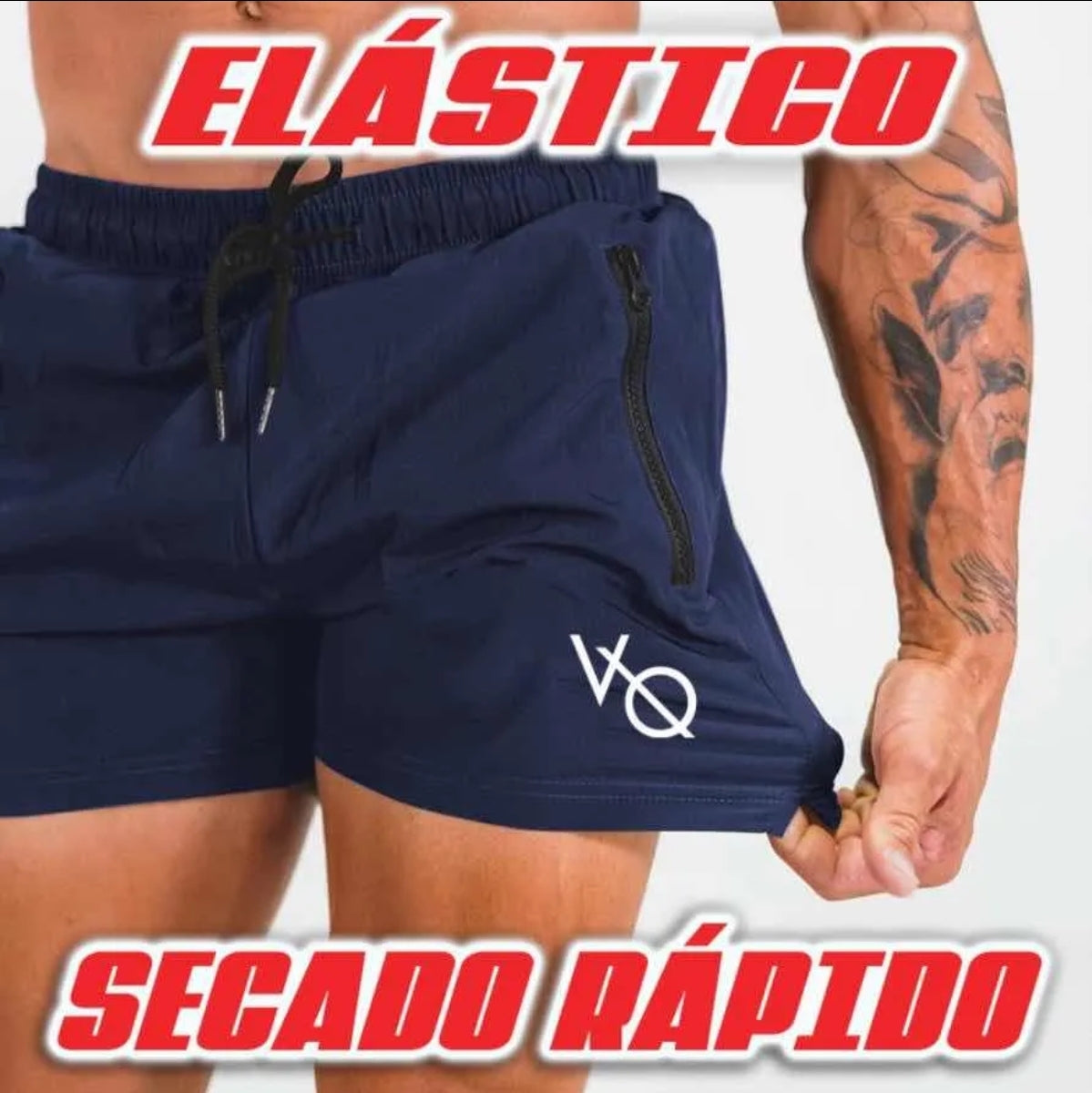 Short Deportivo Gym Playa Elástico Vanquish Fitness V Q G