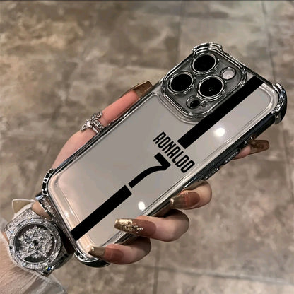 Funda de teléfono CR7 compatible con iphone 16, 15, 14, 13, 12, 1 Pro Max, X, XR, XS Max, 8, 7 Plus, con A◦ un trasfondo suave transparente para protección contra caídas