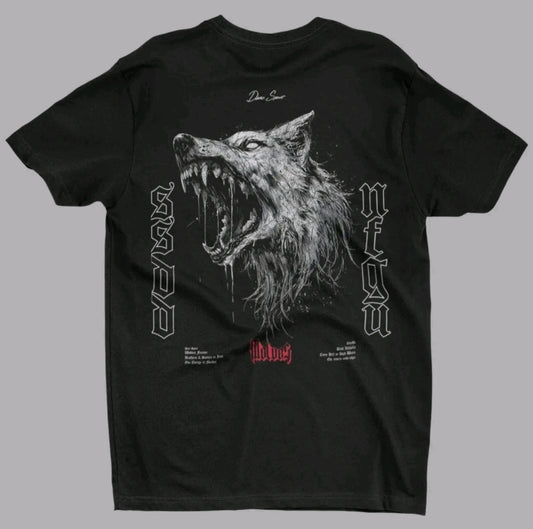 Playera Unisex Oversize Wolves Lobo Blanco