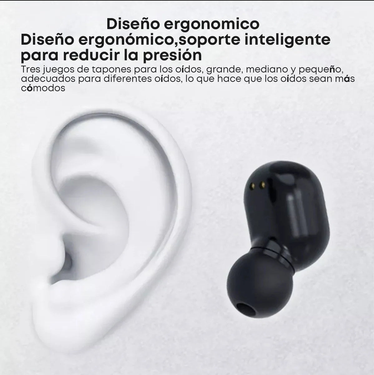 Keluona E7s Audifonos ln-ear Inalámbricos TWS Bluetooth Color Negro Con Luz Lec