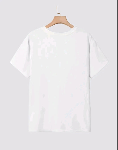 Camiseta Casual para Mujer con Estampado de manos pintura - Mezcla de Poliéster Suave, Cuellc Redondo, Manga Corta, Tejido de Punto Semi-Tansparente, Lavable a Máquina, Camiseta para Uso Diaric ITop de Cuello Redondo | Material Semi-Transparente, Cam