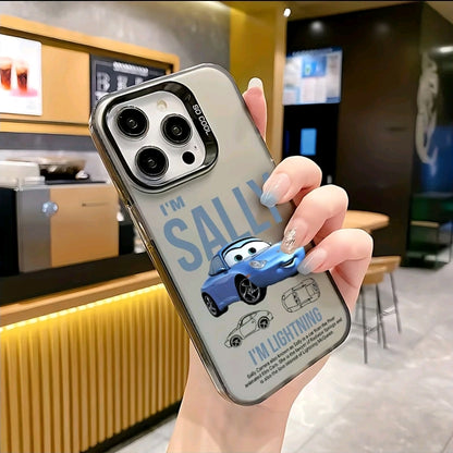 Lightning McQueen Caso De Teléfono De Coche Deportivo Elegante Y Fresco Estuche Para IPhone 16, 15, 14, 12, 1 Pro Max, + XR, XS Max Carcasa AnticaiDa Matel De Nuevo Diseño
