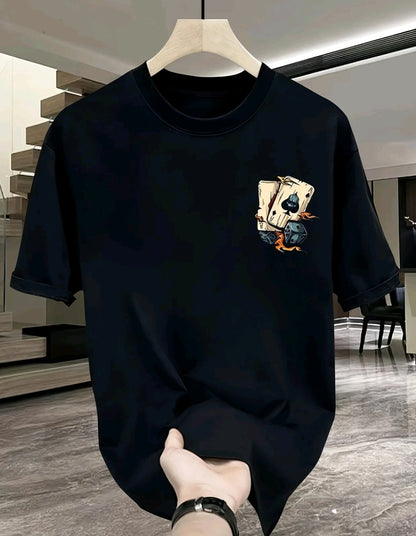 Camiseta Casual para Mujer con Estampado de cartas lalo - Mezcla de Poliéster Suave, Cuello Redondo Manga Corta, Teiido de Punto Semi-Transparente, Lavable a Máquina, Camiseta para Uso Diario I Top de Cuello Redondo | Material Semi-Transparente, Camise