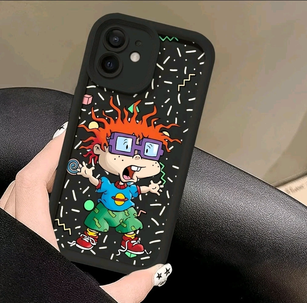 [Funda de Rugrats de Dibujos Animados] Funda de Teléfono Rugrats Divertida v a Prueba de Golpes Compatible con iphone 16, 15, 14, 13, 12, 11 Pro Max Mini XR XS X 7 28 Plus, funda trasera de TPU suave