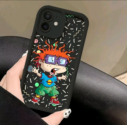 [Funda de Rugrats de Dibujos Animados] Funda de Teléfono Rugrats Divertida v a Prueba de Golpes Compatible con iphone 16, 15, 14, 13, 12, 11 Pro Max Mini XR XS X 7 28 Plus, funda trasera de TPU suave