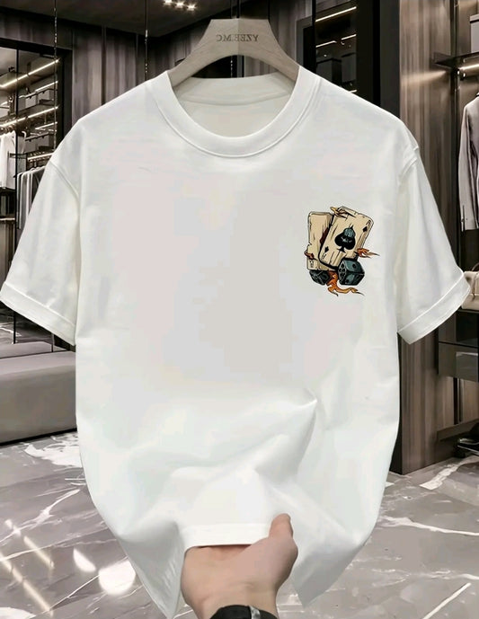 Camiseta Casual para Mujer con Estampado de cartas lalo - Mezcla de Poliéster Suave, Cuell Redondo, Manga Corta, Teido de Punto Semi-Transparente, Lavable a Máquina, Camiseta para Uso Diario ! Top de Cuello Redondo | Material Semi-Transparente, Camise