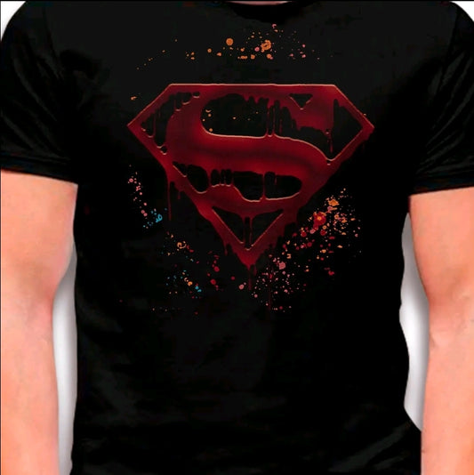 Camiseta con estampado de YOUNGLA ESCUDO SUPERHEROE COMICS , Diseño streetwear-100% Algodón