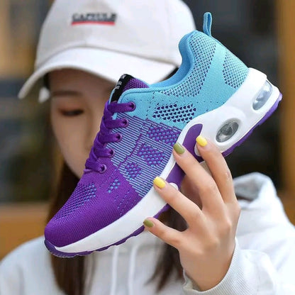 Zapatillas deportivas casuales para mujer con malla estampada para una comodidad transpirable Zapatos casuales para exteriores con