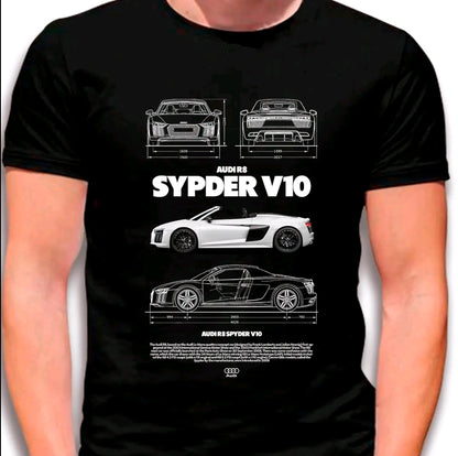 Camiseta con estampado de AUTOS-V4 Diseño relajado estilo street-casual-camiseta negra-100% Algodón