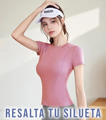 Playera Licra Deportiva Gym Blusa Mujer Vanquish Dx40 Am7