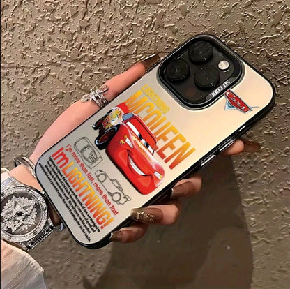 F unda de teléfono Cartoon Cars Lightning Mcqueen 95 compatible con iphone 17 16 15 14 13 12 1 Pro Max Air X XR XS MAX con funda trasera mate a prueba de golpes
