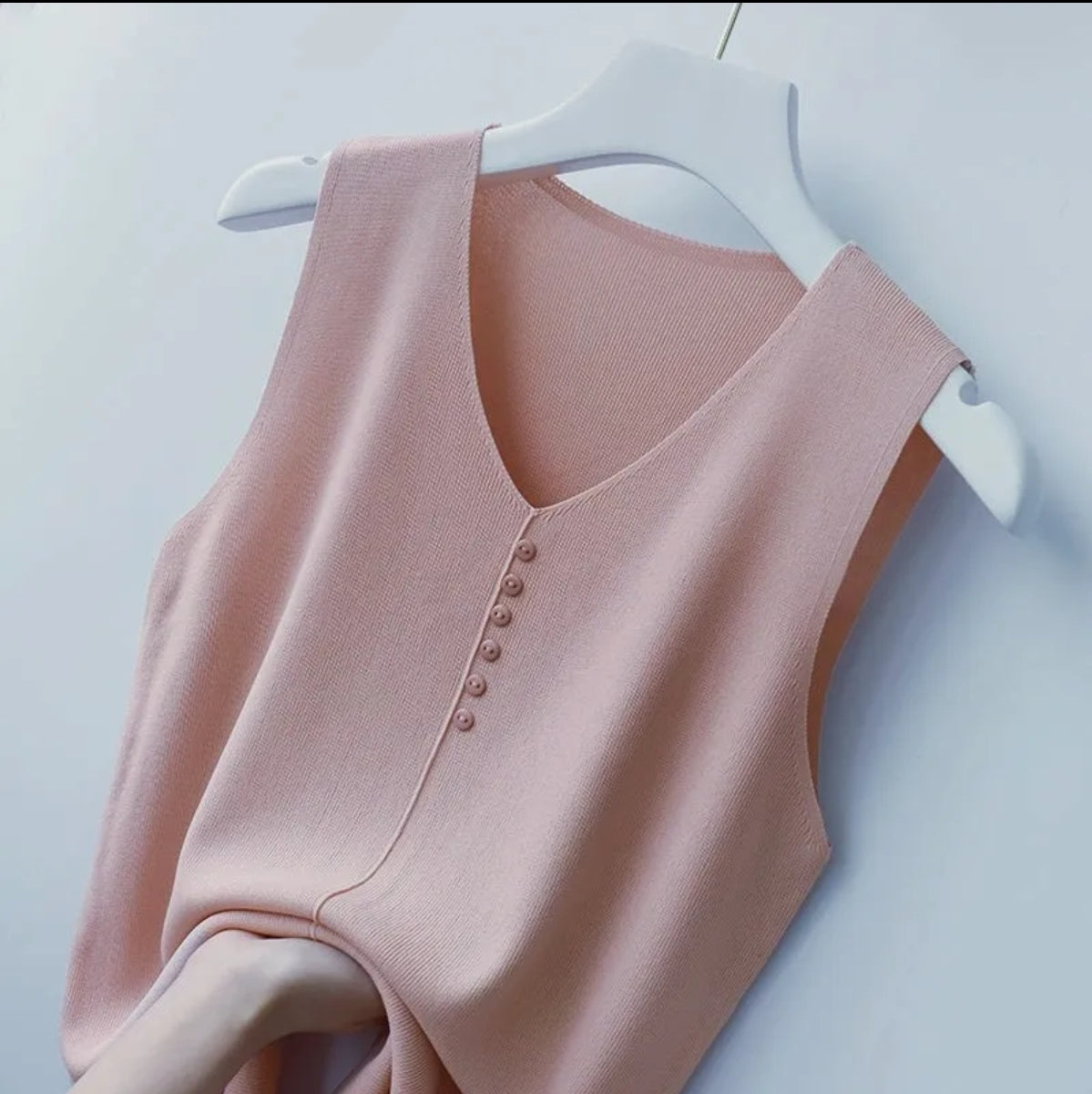 (🌍 PRODUCTO INTERNACIONAL) Chaleco Tejido Mujer Delgado Sin Mangas Elegante
