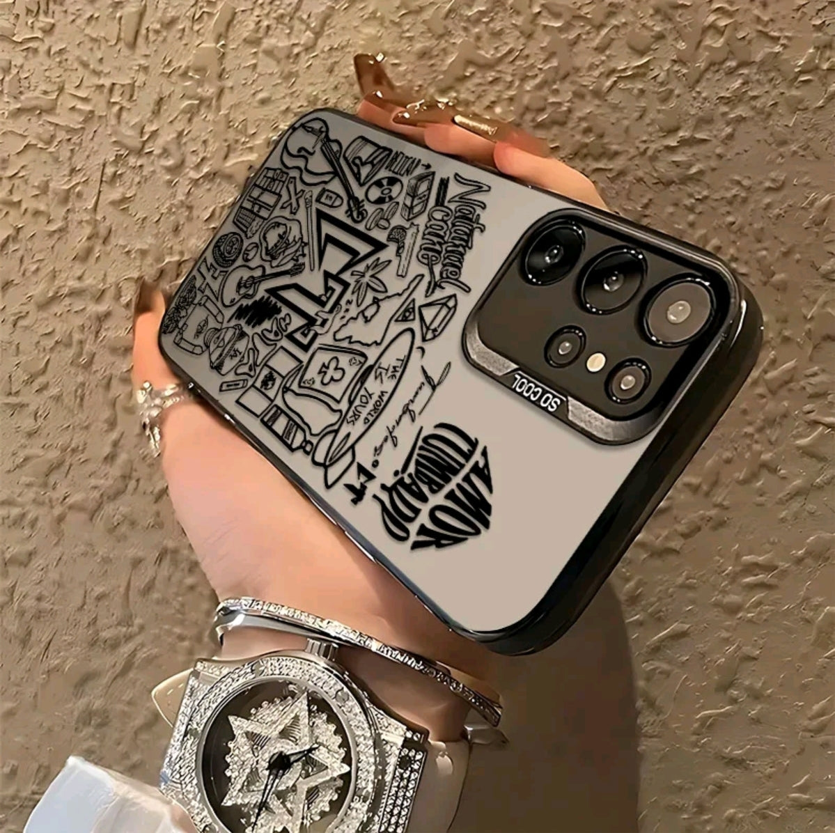Funda para teléfono con graffiti de letra CT, compatible con Samsung Galaxy S25 S24 ULTRA S23 PLUS $21 $20 FE ,Ultra Plus cubierta trasera mate anti-caída