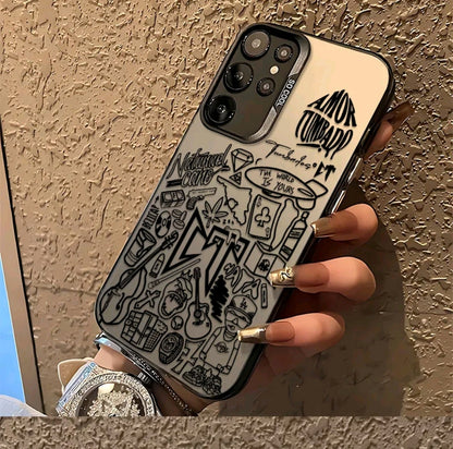 Funda para teléfono con graffiti de letra CT, compatible con Samsung Galaxy S25 S24 ULTRA S23 PLUS $21 $20 FE ,Ultra Plus cubierta trasera mate anti-caída