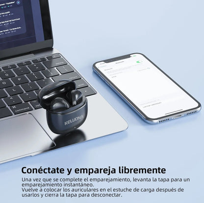 Audifonos In-ear lnalámbricos Keluona Kt10 Bluetooth V5.4 Color Negro