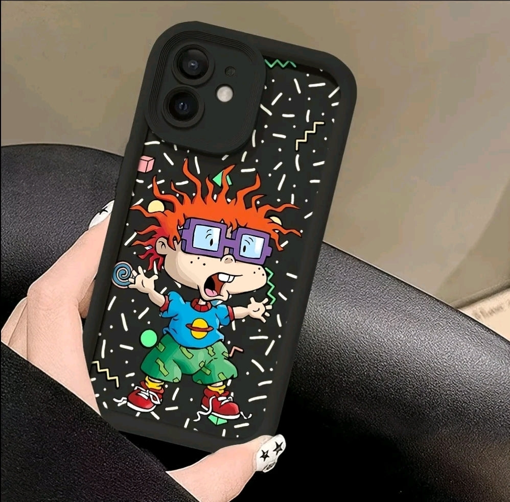 [Funda de Rugrats de Dibujos Animados] Funda de Teléfono Rugrats Divertida v a Prueba de Golpes Compatible con iphone 16, 15, 14, 13, 12, 11 Pro Max Mini XR XS X 7 28 Plus, funda trasera de TPU suave