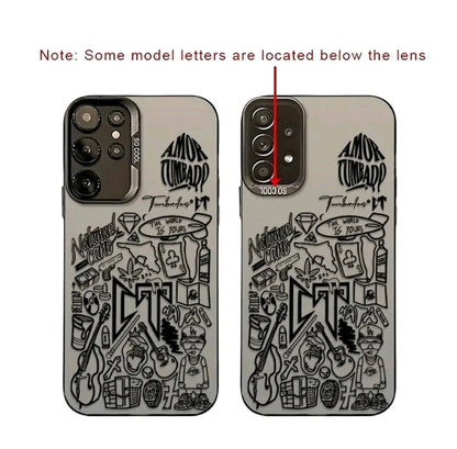 Funda para teléfono con graffiti de letra CT, compatible con Samsung Galaxy S25 S24 ULTRA S23 PLUS $21 $20 FE ,Ultra Plus cubierta trasera mate anti-caída