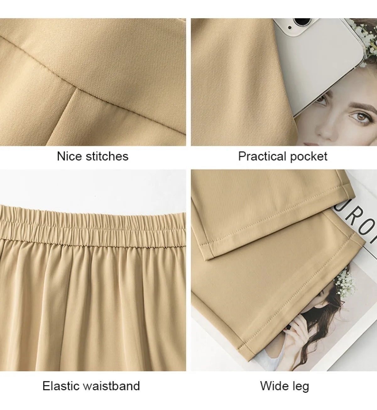 (🌍 PRODUCTO INTERNACIONAL) Pantalones Holgados Casuales De Cintura Alta Y Pierna Recta