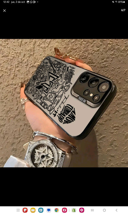 Funda para teléfono con graffiti de letra CT, compatible con Samsung Galaxy S25 S24 ULTRA S23 PLUS $21 $20 FE ,Ultra Plus cubierta trasera mate anti-caída