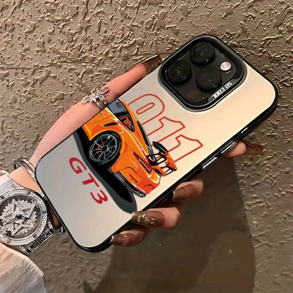 Fundas para Teléfono de Coche Deportivo de Marca Premium Adecuadas para iPhone 16 15 14 13 12 11 Pro Max X XR XSMAX 8 7 PIUs con Cubierta Trasera Mate Antigolpes