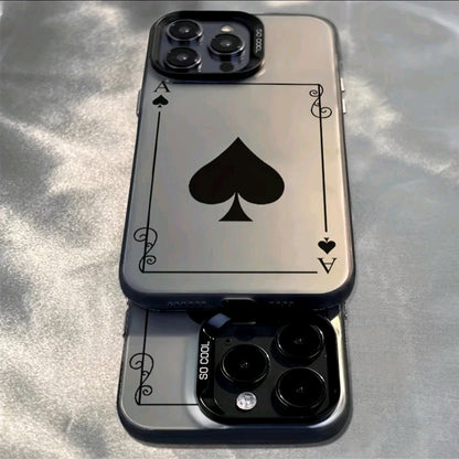 Fundas para Teléfono As de Cartas Adecuadas para iphone 16 ProMax/15/14/13/12/1, Gruesa, Anticaidas yC Resistentes a Huellas, Protección Completa, Duradera, Material Elegante de PCT Apto para Hombres Y Mujeres