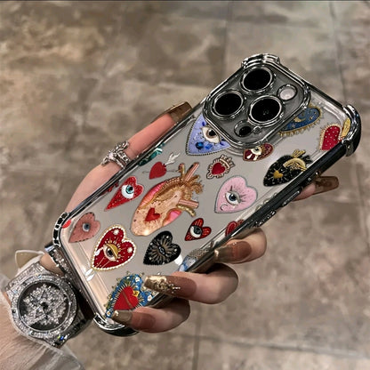 Fundas para Teléfono con Patión de Ojo Turco Completo Pantala, Adecuadas para iphone 16 E 15 14 PLUS 13 PRO MAX 12 PRO 11 Pro Max , Cubierta Trasera Suave y Transparente Antigolpes