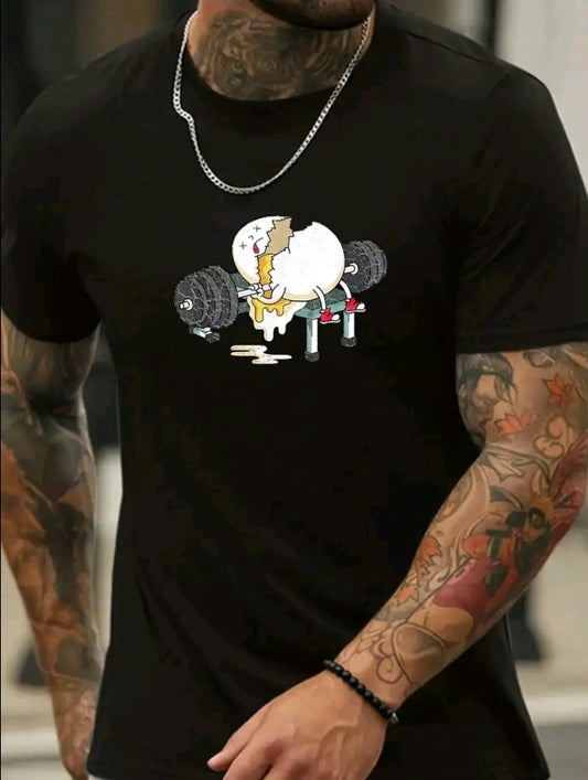 Camiseta De Cuello Redondo Con Estampado De huevo partido Camiseta De Manga Corta Casual Para Primavera Y Verano, Ropa De Mujer
