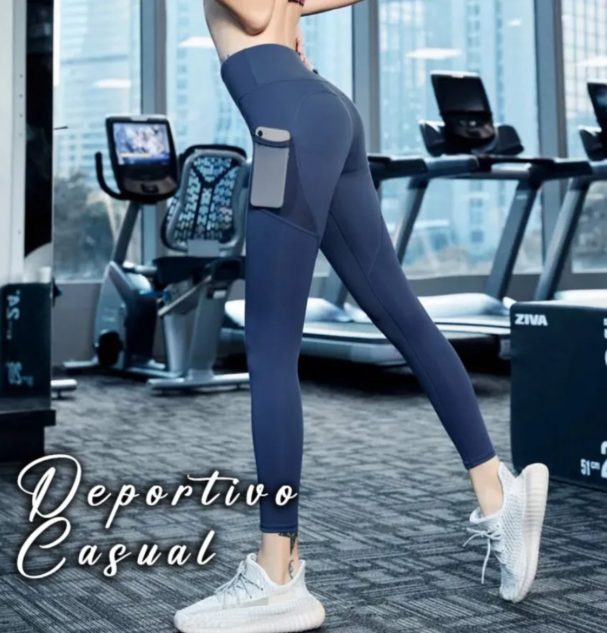 Leggins Deportivo Gym Correr Licra Ejercicio Bolsa Celular R